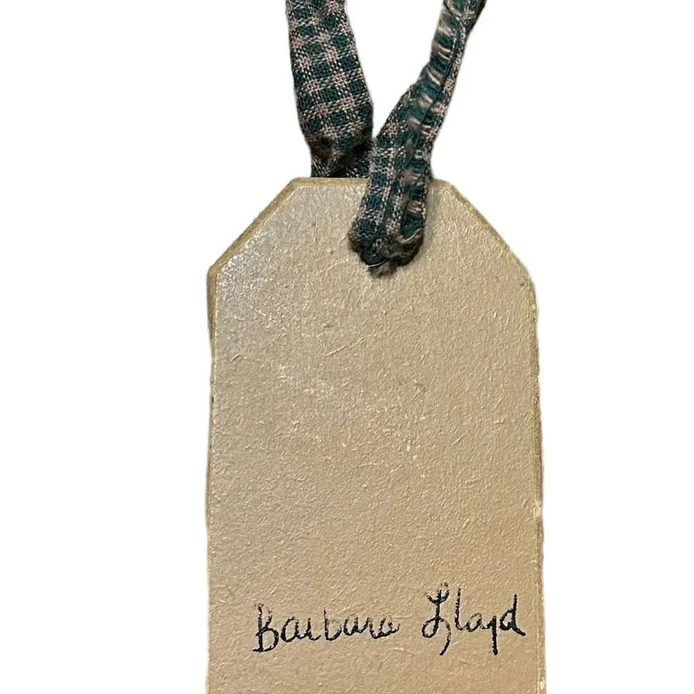 Barbara Lloyd Hearthside Collection Snowman Wooden Tag Ornament